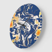 Blue Love red orange yellow swirls Große Wanduhr (Winkel)