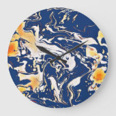 Blue Love red orange yellow swirls Große Wanduhr (Vorderseite)