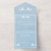 Blue Lovebird Blues All in One Wedite Einladung (Innen Boden)