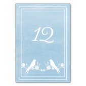 Blue Lovebird Tischnummer Card (Rückseite)