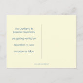 Blue Lovebird und Herz Save the Date Ankündigungspostkarte (Rückseite)