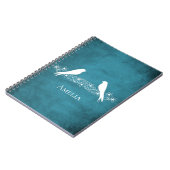 Blue Lovebirds Blumen Vine Notebook Notizblock (Linke Seite)