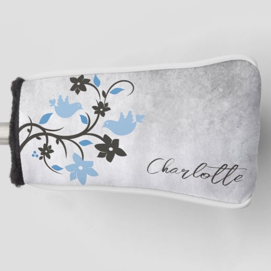 Blue Lovebirds Golf Headcover (Vorderseite)