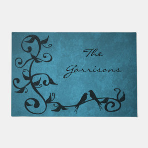 Blue Lovebirds Personalisiert Doormat Fußmatte
