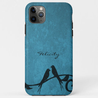 Blue Lovebirds Personalisiert iPhone Case