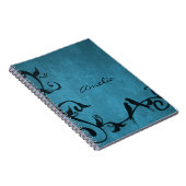 Blue Lovebirds Personalisiertes Notebook Notizblock (Rechte Seite)