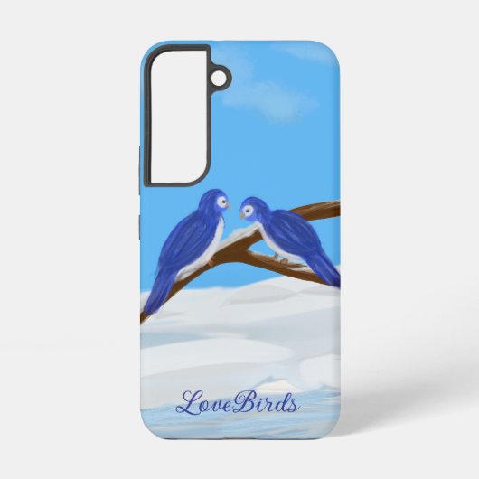 Blue LoveBirds Phone Case Samsung Galaxy Hülle (Rückseite)
