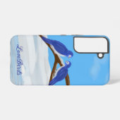 Blue LoveBirds Phone Case Samsung Galaxy Hülle (Rückseite (Horizontal))