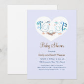Blue Lovebirds und Nest Baby Shower Einladungen (Vorne/Hinten)