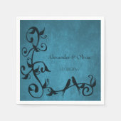 Blue Lovebirds Wedding Napkins Serviette (Vorderseite)