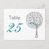 Blue Lovebirds Whimsical Wedding Tischnummern (Vorderseite)