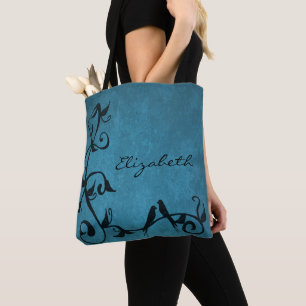 Blue Lovebirts Personalisiert Tote Bag Tasche