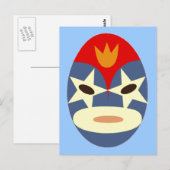 Blue Lucha Libre Mask Postkarte (Vorne/Hinten)