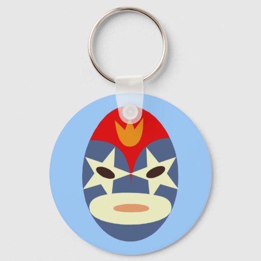 Blue Lucha Libre Mask Schlüsselanhänger (Vorderseite)