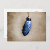 Blue Lucky Rabbit's Foot Postkarte (Vorne/Hinten)