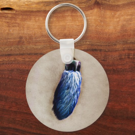 Blue Lucky Rabbit's Foot Schlüsselanhänger (Vorderseite)