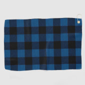 Blue Lumberjack Plaid Golfhandtuch (Horizontal)