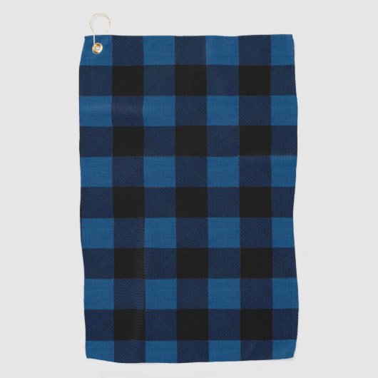 Blue Lumberjack Plaid Golfhandtuch (Vorderseite)