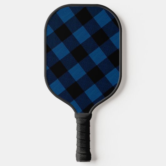 Blue Lumberjack Plaid Pickleball Schläger (Vorderseite)