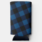 Blue Lumberjack Plaid Selters Dosenkühler (Rückseite)