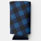 Blue Lumberjack Plaid Selters Dosenkühler (Vorderseite)