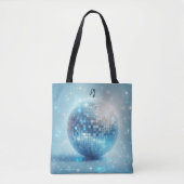 Blue Luminous Disco Ball Initials Tasche (Vorderseite)
