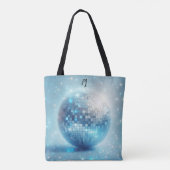 Blue Luminous Disco Ball Initials Tasche (Rückseite)