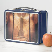 Blue Lunch Box mit Empire State Gebäude Foto (Beispiel)