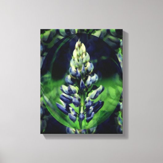 Blue Lupine Abstrakte Blume Art Leinwanddruck (Vorderseite)