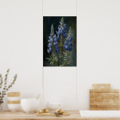 Blue Lupine Blume Art Print Poster (Küche)