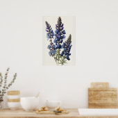 Blue Lupine Blume Art Print Poster (Küche)