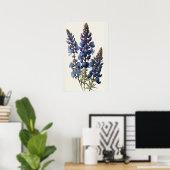 Blue Lupine Blume Art Print Poster (Heimbüro)