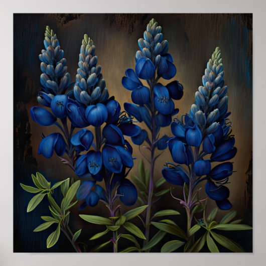 Blue Lupine Blume Art Print Poster (Vorne)