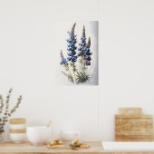 Blue Lupine Blume Art Print Poster (Küche)