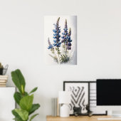 Blue Lupine Blume Art Print Poster (Heimbüro)