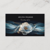 Blue Luxury Flower Visitenkarte (Vorderseite)