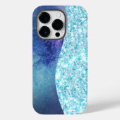 Blue Luxury Moderne Gradientengalaxie Glitzer Star Case-Mate iPhone Hülle (Rückseite)