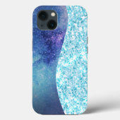 Blue Luxury Moderne Gradientengalaxie Glitzer Star Case-Mate iPhone Hülle (Rückseite)