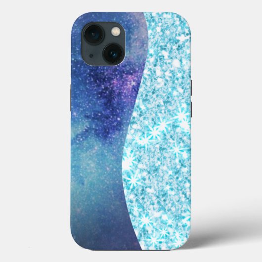 Blue Luxury Moderne Gradientengalaxie Glitzer Star Case-Mate iPhone Hülle (Rückseite)