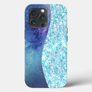 Blue Luxury Moderne Gradientengalaxie Glitzer Star Case-Mate iPhone Hülle