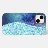 Blue Luxury Moderne Gradientengalaxie Glitzer Star Case-Mate iPhone Hülle (Rückseite (Horizontal))