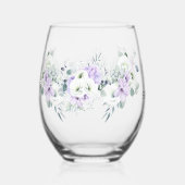 Blue Luxury Spring Wildblume Rose Garden Nahtlos Weinglas Ohne Stiel (Vorderseite)