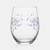 Blue Luxury Spring Wildblume Rose Garden Nahtlos Weinglas Ohne Stiel (Rechts)