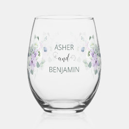 Blue Luxury Spring Wildblume Rose Garden Nahtlos Weinglas Ohne Stiel