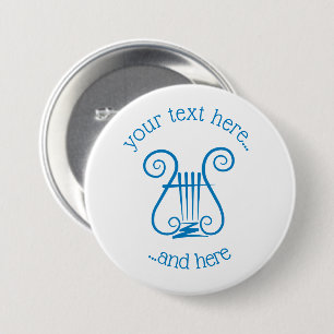 Blue Lyre Button