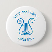 Blue Lyre Button (Vorderseite)