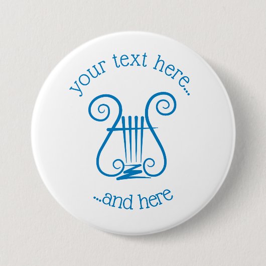 Blue Lyre Button (Vorderseite)