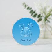 Blue Lyre Einladung (Stehend Vorderseite)