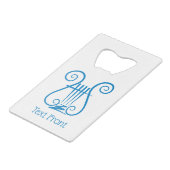 Blue Lyre Geldbeutel Flaschenöffner (Vorderseite Schrägansicht)