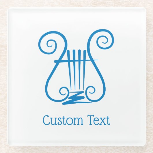 Blue Lyre Glasuntersetzer (Vorderseite)